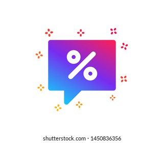 Shopping speech bubble icon. Special offer chat sign. Sale with Discounts symbol. Dynamic shapes. Gradient design discount message icon. Classic style. Vector