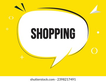 Comprando texto de burbuja de habla. Hola allí en color brillante para Sticker, Banner y Poster. ilustración vectorial.