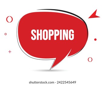 Comprando texto de burbuja de voz.Cartel y afiche. ilustración vectorial.