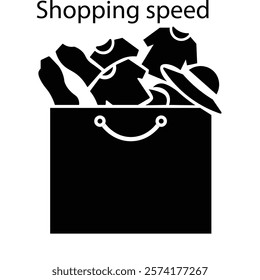 a shopping speed silhoutte vector illustration