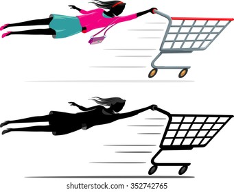 Shopping Speed-Shopper controlled by fast grocery cart.