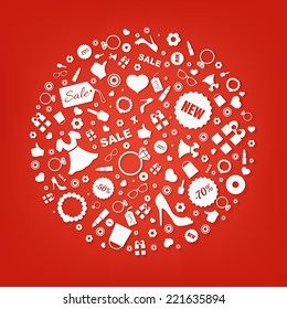 Shopping Sphere With Gradient Mesh, Vector Illustration