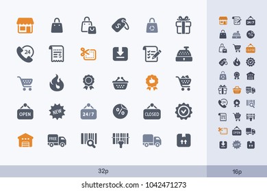 Shopping Spree - Carbon Icons. A set of professional pixel-aligned icons.