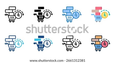 Shopping spree icon set multiple style collection 

