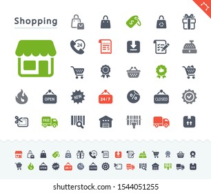 Shopping Spree - Sticker Icons. A set of professional, pixel-aligned icons.