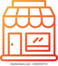 Shopping Stall Gradient Icon - Single Icon, Vector