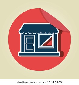 shopping sticker design, vector illustration eps10 graphic 
