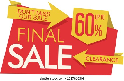 Shopping Sticker Ribbon Price Tag Concept Illustration Of Final Sale 