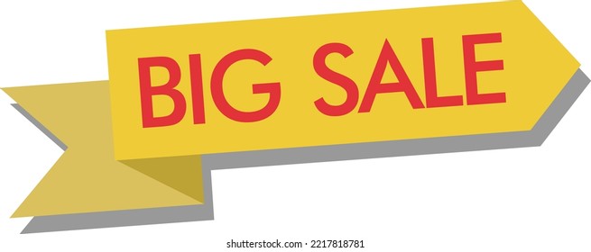 Shopping Sticker Ribbon Price Tag Concept Illustration Of Big Sale Ribbon 