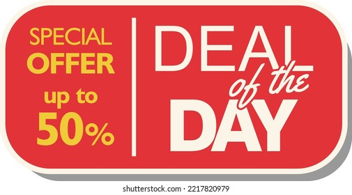 Shopping Sticker Ribbon Price Tag Concept Illustration Of  Deal Of The Day 