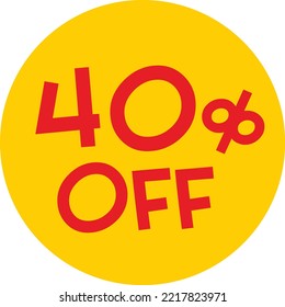 Shopping Sticker Ribbon Price Tag Concept Illustration Of  40 Percent 