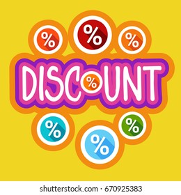 Shopping Stickers Best Price Discount Sale Concept Vector Illustration