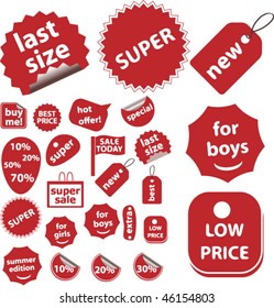 shopping stickers. vector
