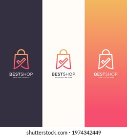 Shopping stock logo set graphic illustration design vector logo brand.