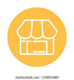 shopping store block and flat style icon vector illustration design