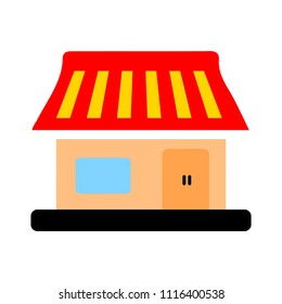 shopping store building - vector store front illustration, supermarket icon