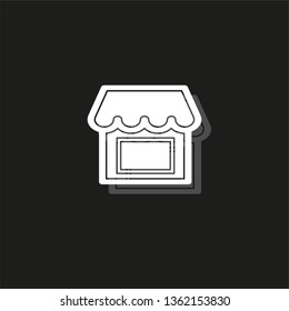 shopping store building - vector store front illustration, supermarket icon