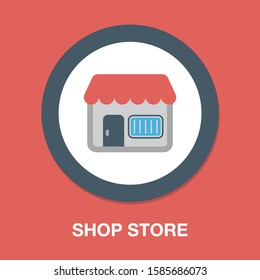 shopping store building - vector store front illustration, cafe icon