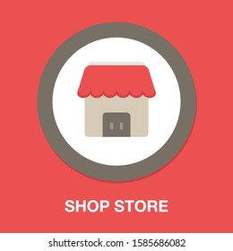 shopping store building - vector store front illustration, cafe icon