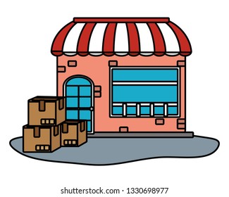 shopping store cartoon