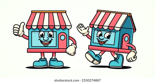 Shopping store character cartoon mascot. Suitable for business, marketing, promotion and design elements