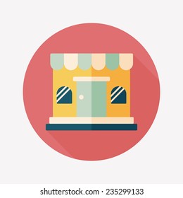 shopping store flat icon with long shadow,eps10