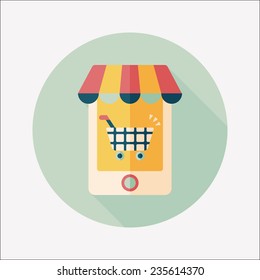 shopping store flat icon with long shadow,eps10