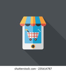 shopping store flat icon with long shadow,eps10