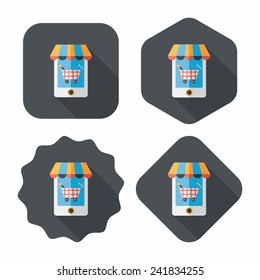 shopping store flat icon with long shadow,eps10