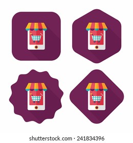 shopping store flat icon with long shadow,eps10