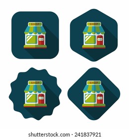 shopping store flat icon with long shadow,eps10