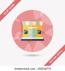 shopping store flat icon with long shadow,eps10