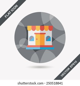 shopping store flat icon with long shadow,eps10