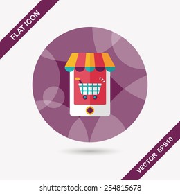 shopping store flat icon with long shadow,eps10