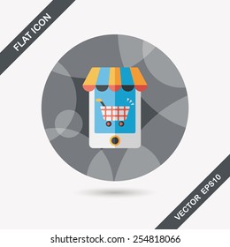 shopping store flat icon with long shadow,eps10