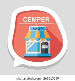 shopping store flat icon with long shadow,eps10