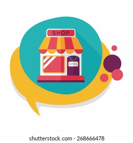 shopping store flat icon with long shadow,eps10