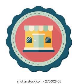 shopping store flat icon with long shadow,eps10