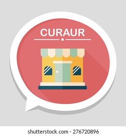 shopping store flat icon with long shadow,eps10