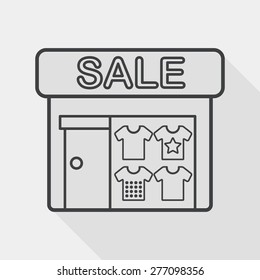 shopping store flat icon with long shadow,eps10