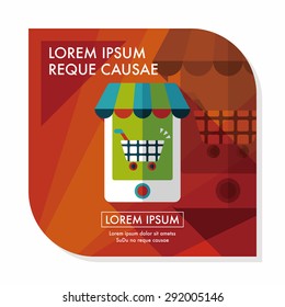 shopping store flat icon with long shadow,eps10