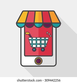 shopping store flat icon with long shadow,eps10
