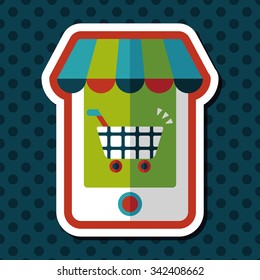 shopping store flat icon with long shadow,eps10