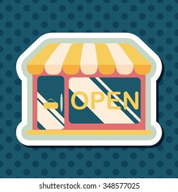 shopping store flat icon with long shadow,eps10