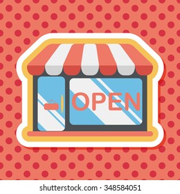 shopping store flat icon with long shadow,eps10