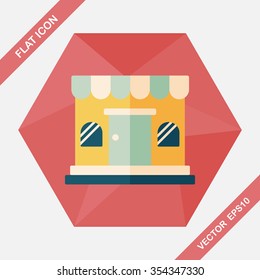 shopping store flat icon with long shadow,eps10