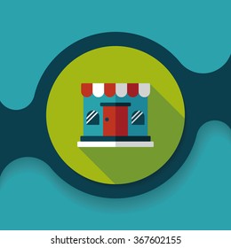 shopping store flat icon with long shadow,eps10