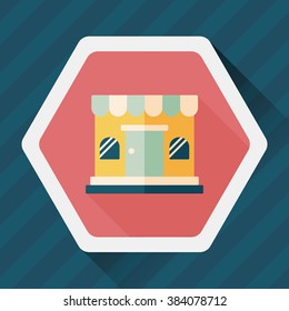 shopping store flat icon with long shadow,eps10