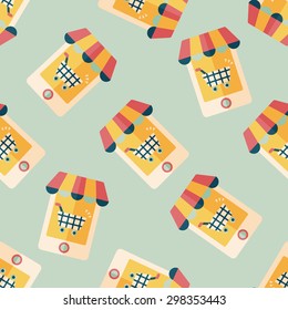 shopping store flat icon,eps10 seamless pattern background