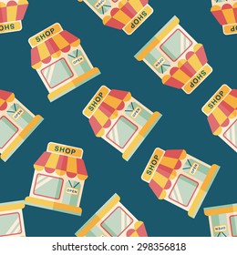 shopping store flat icon,eps10 seamless pattern background